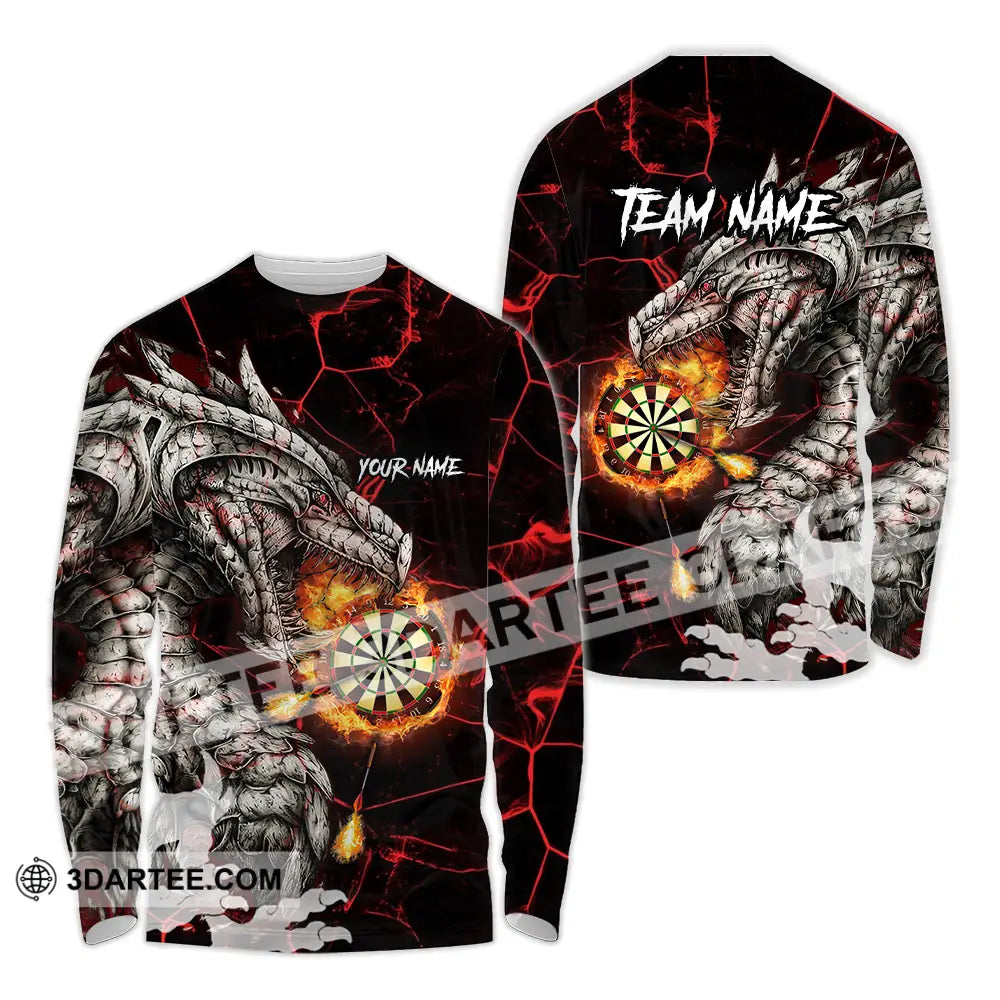 Unisex Shirt - Custom Text Shirt Dragon Dart Shirt Long Sleeve Shirt / S T-shirt