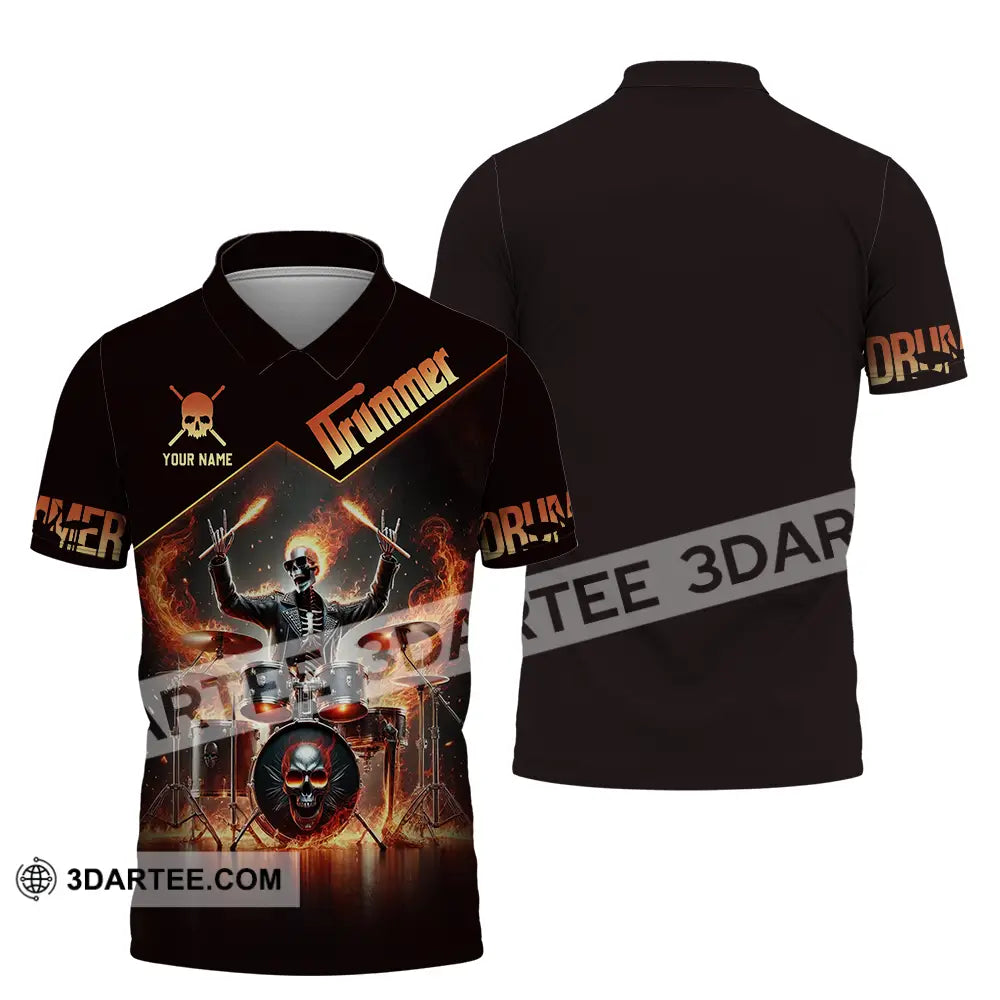 Unisex Shirt - Custom Text Drummer Polo / S T-Shirt