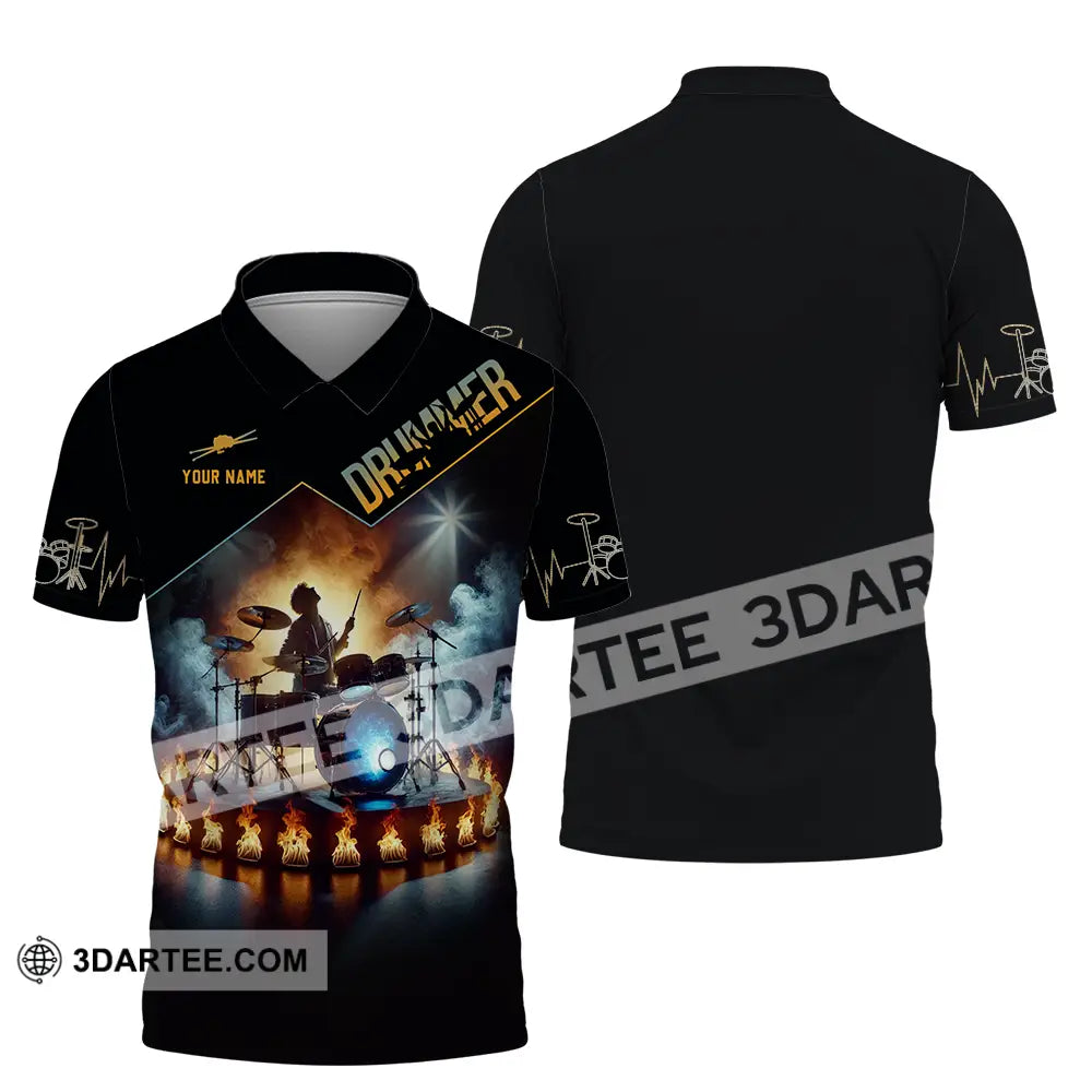 Unisex Shirt - Custom Text Drummer Polo / S T-Shirt