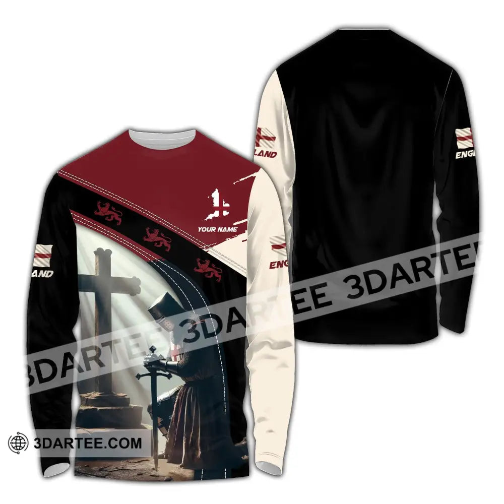 Unisex Shirt - Custom Text Shirt England Guardian Long Sleeve Shirt / S T-shirt
