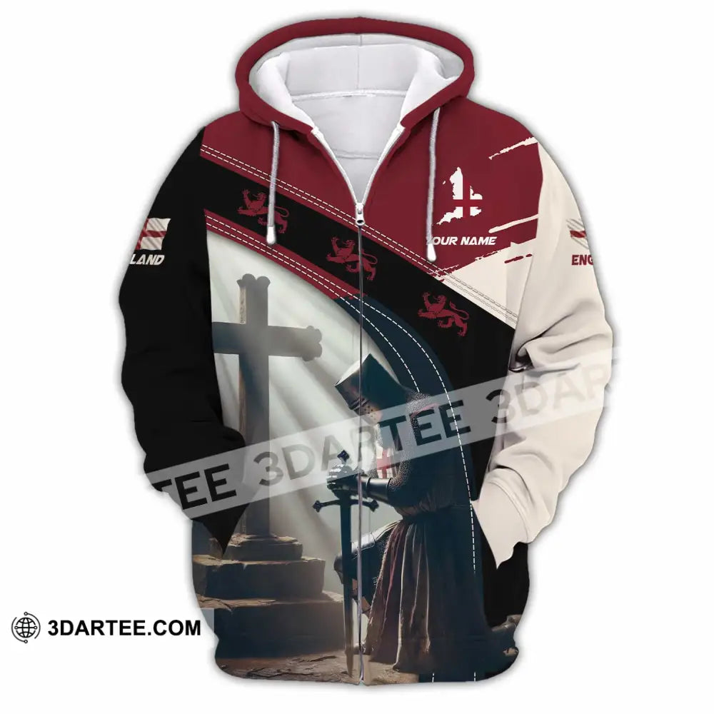 Unisex Shirt - Custom Text Shirt England Guardian Zipper Hoodie / S T-shirt