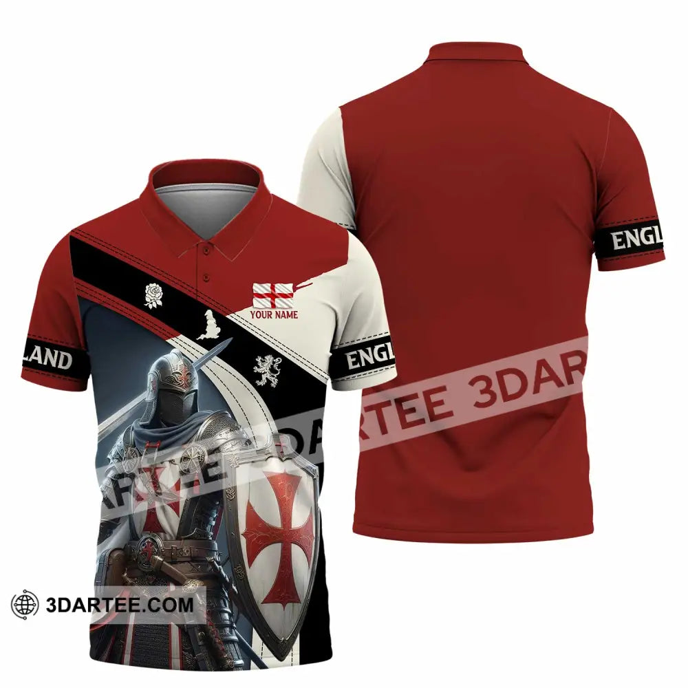 Unisex Shirt - Custom Text Shirt England Shirt Polo Shirt / S T-shirt