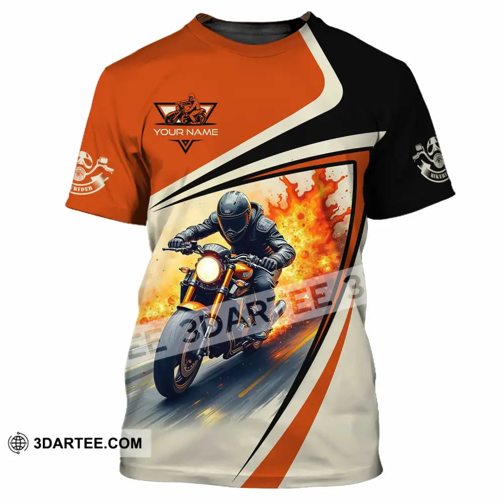 Unisex Shirt - Custom Text Shirt Fire Biker Rider Shirt T-Shirt / S T-shirt