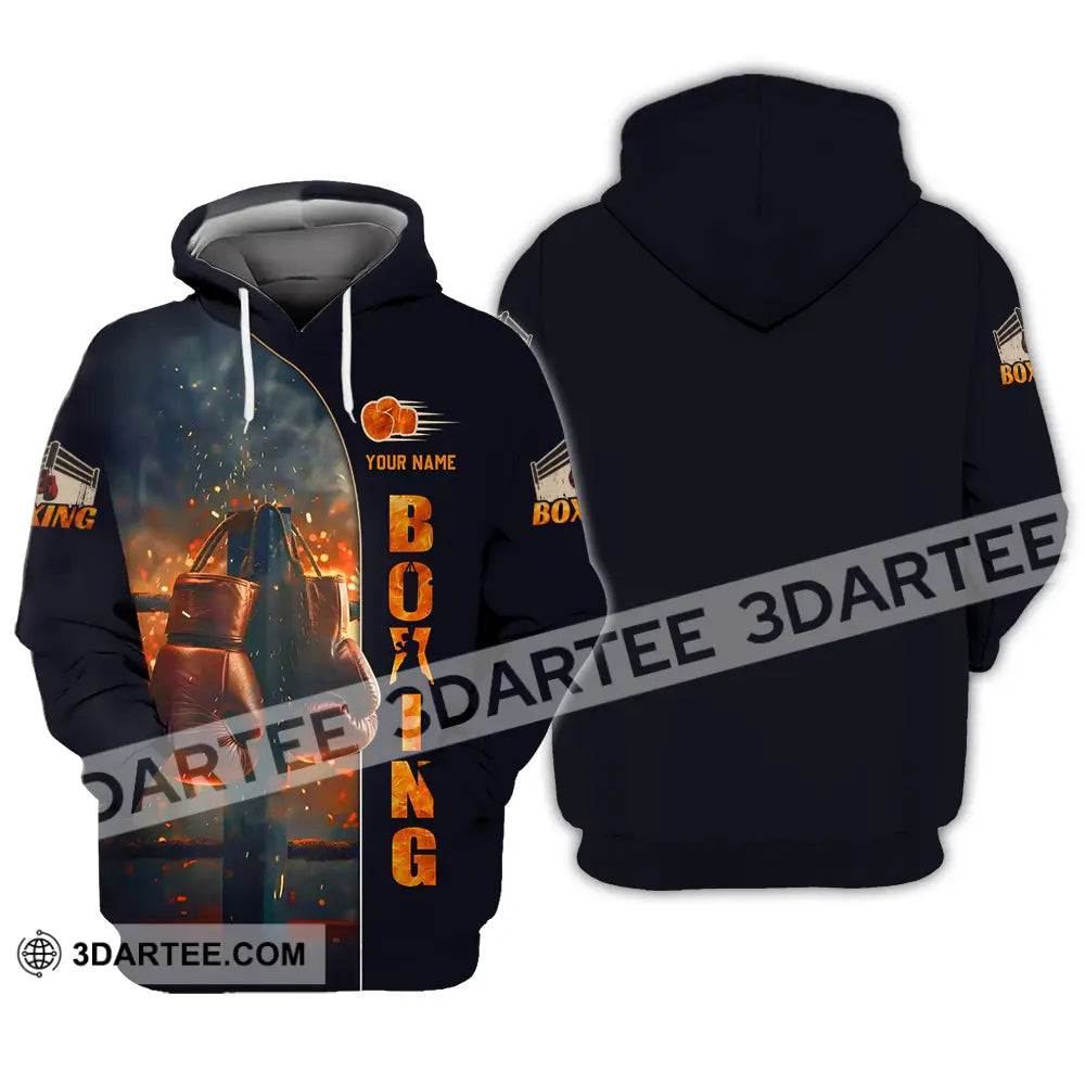 Unisex Shirt - Custom Text Fire Boxing Hoodie / S T-Shirt