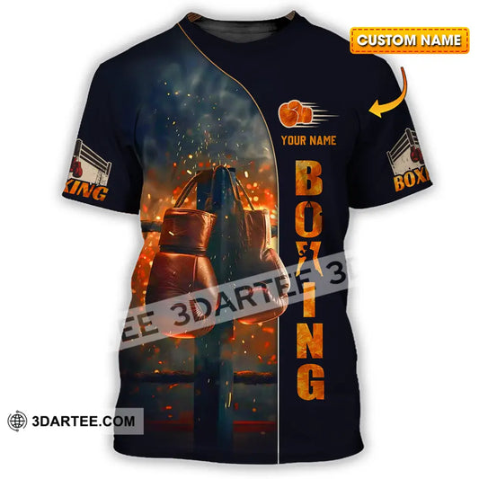 Unisex Shirt - Custom Text Fire Boxing T-Shirt