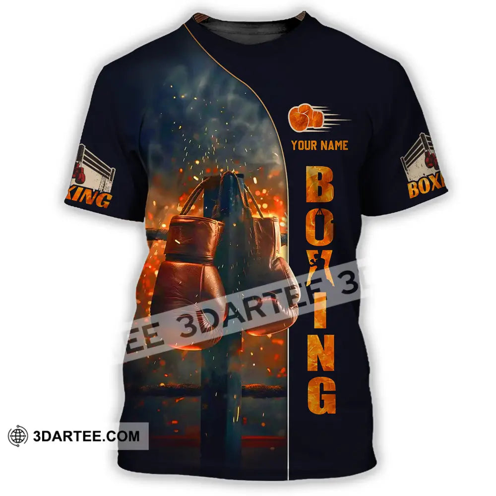 Unisex Shirt - Custom Text Fire Boxing T-Shirt / S T-Shirt