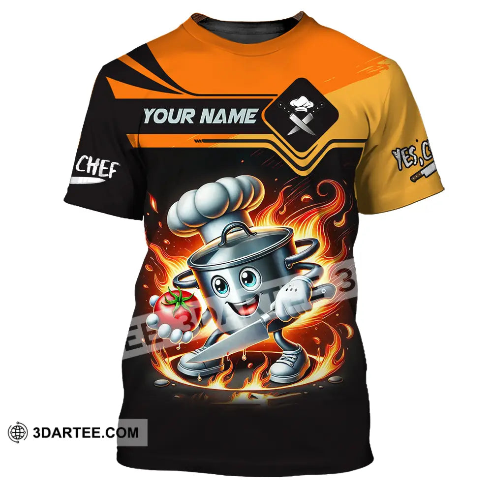 Unisex Shirt - Custom Text Fire Chef T-Shirt / S T-Shirt