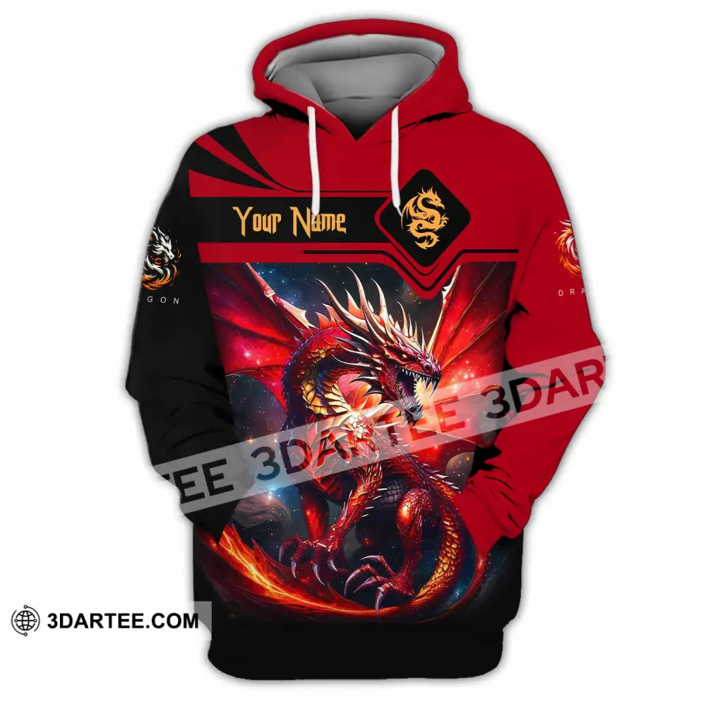 Unisex Shirt - Custom Text Shirt Fire Dragon Shirt Hoodie / S T-shirt