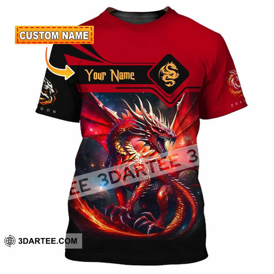 Unisex Shirt - Custom Text Shirt Fire Dragon Shirt T-shirt