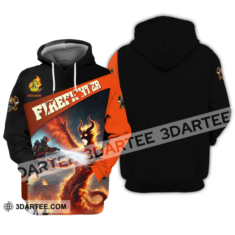 Unisex Shirt - Custom Text Shirt Fire Fighter Shirt Hoodie / S T-shirt