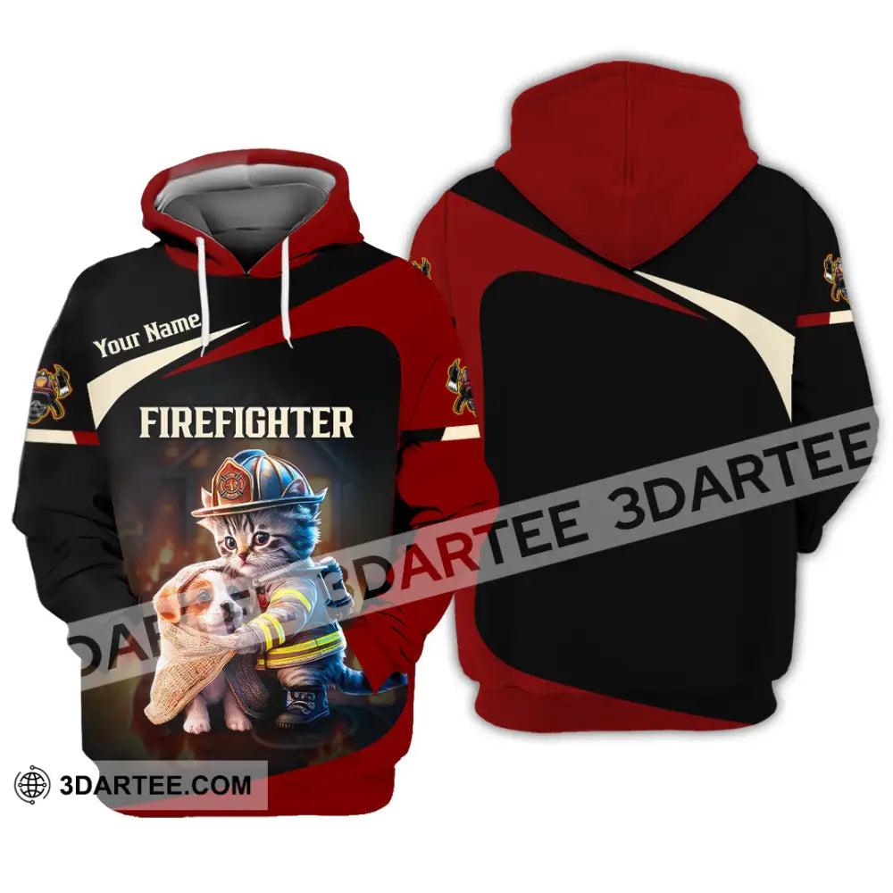 Unisex Shirt - Custom Text Shirt Fire Fighter Shirt Hoodie / S T-shirt