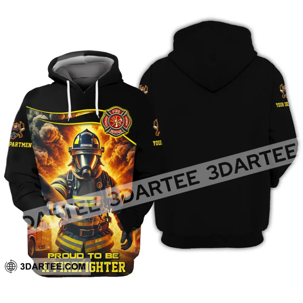 Unisex Shirt - Custom Text Shirt Fire Fighter Shirt Hoodie / S T-shirt