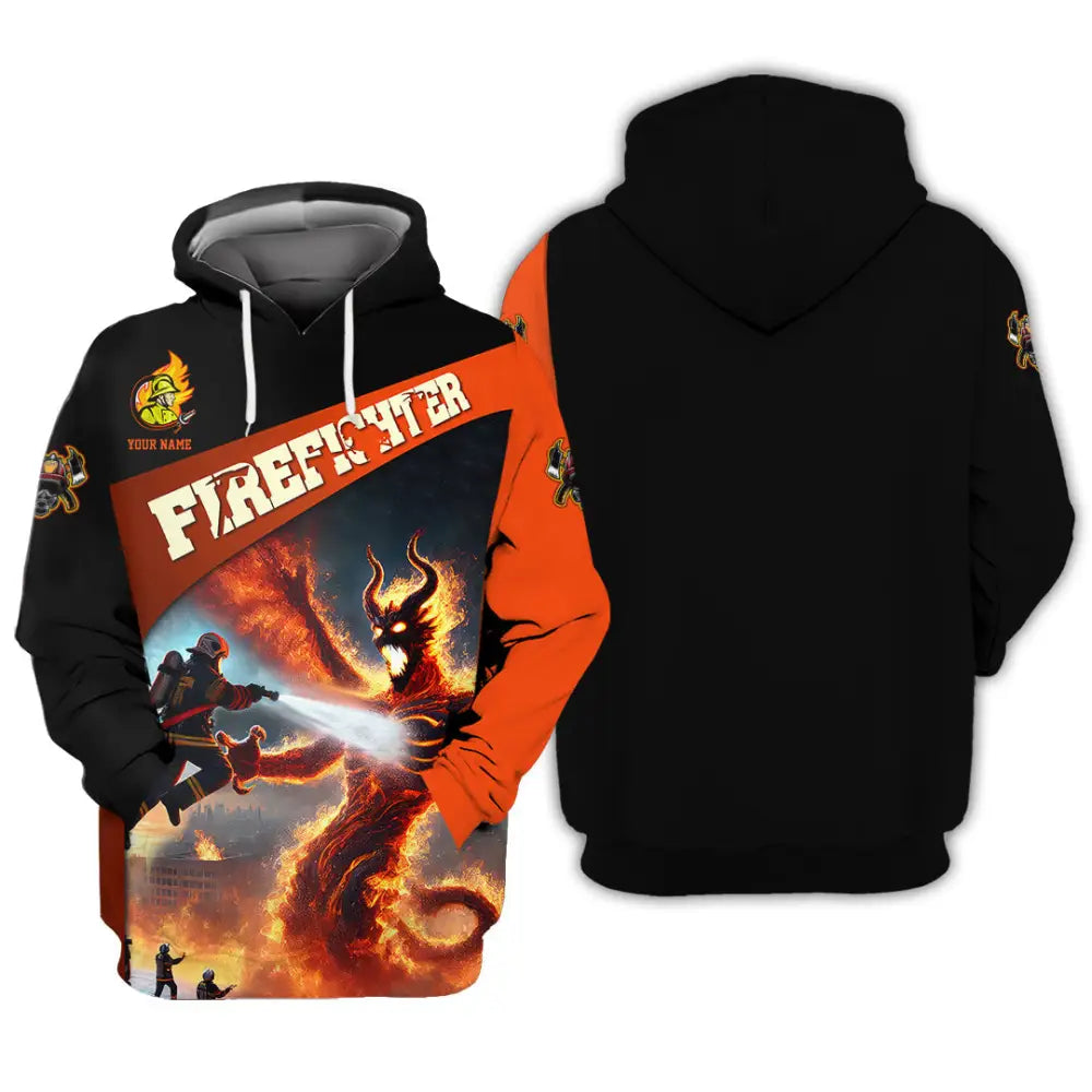 Unisex Shirt - Custom Text Shirt Fire Fighter Shirt Hoodie / S T-shirt