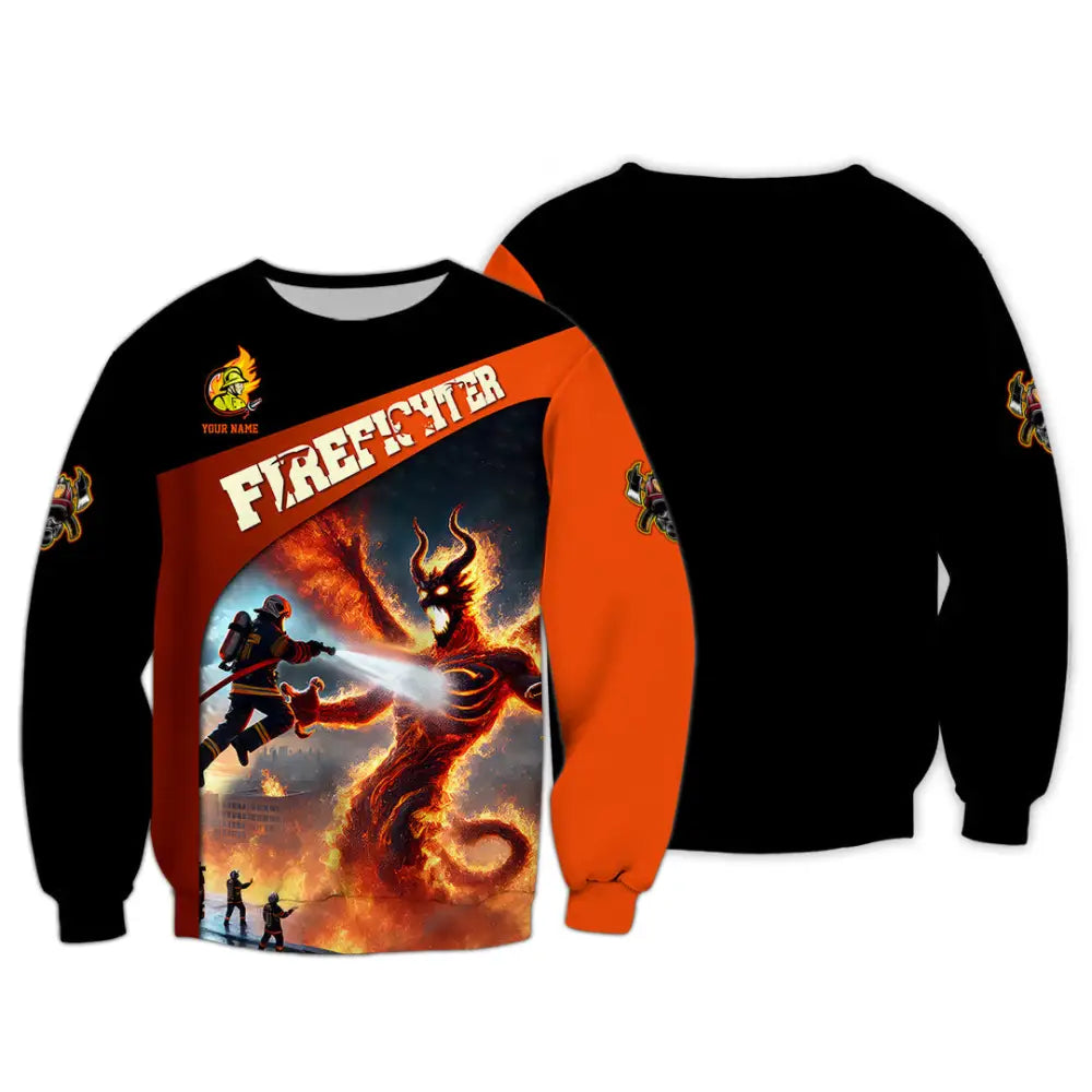 Unisex Shirt - Custom Text Shirt Fire Fighter Shirt Long Sleeve / S T-shirt