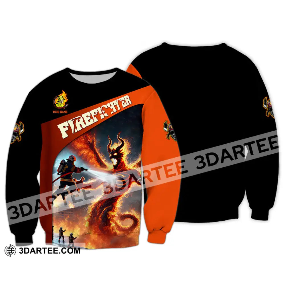 Unisex Shirt - Custom Text Shirt Fire Fighter Shirt Long Sleeve / S T-shirt