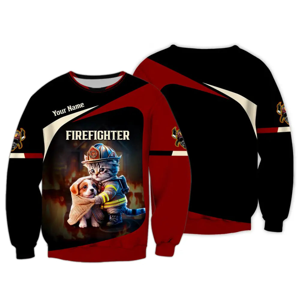 Unisex Shirt - Custom Text Shirt Fire Fighter Shirt Long Sleeve / S T-shirt