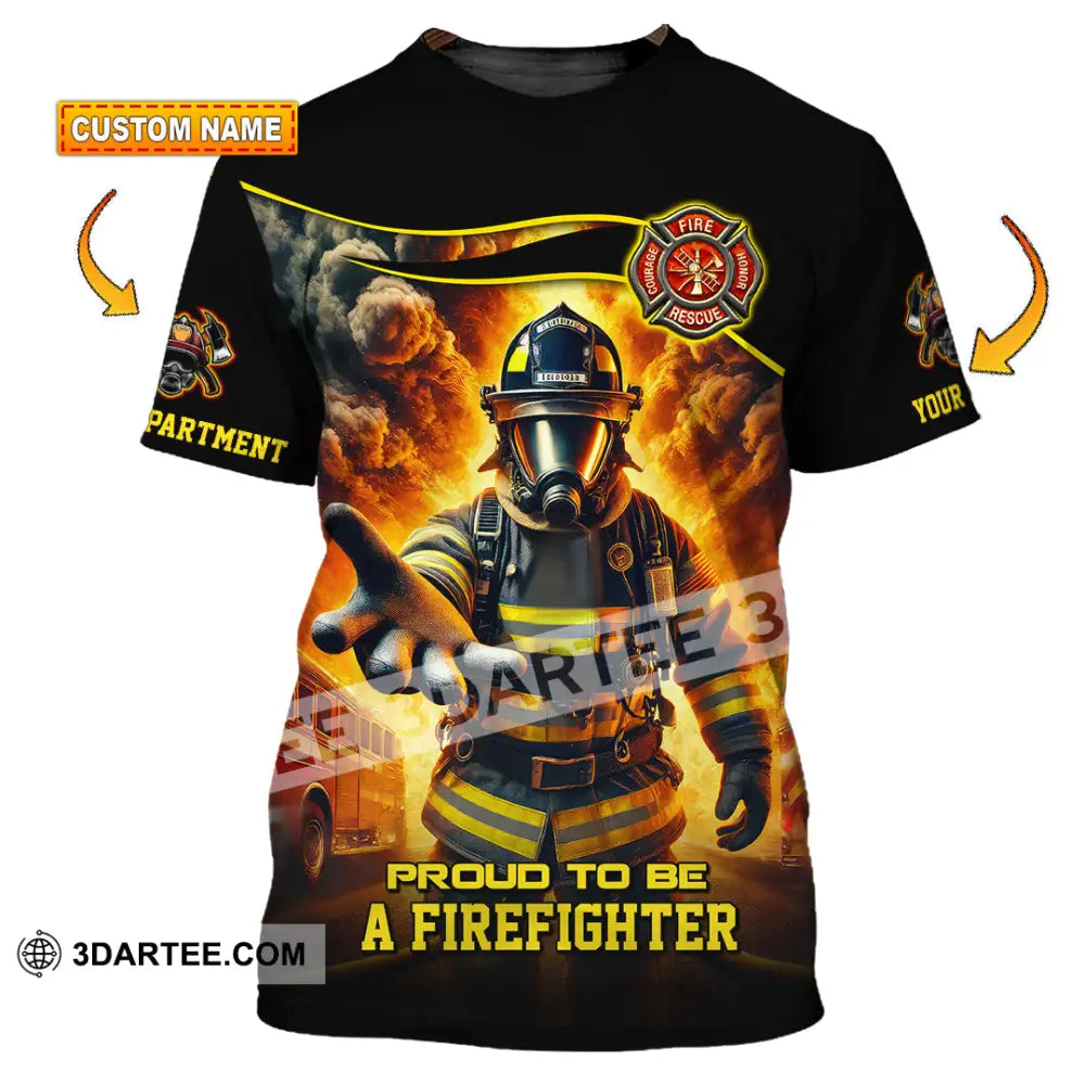 Unisex Shirt - Custom Text Shirt Fire Fighter Shirt T-shirt