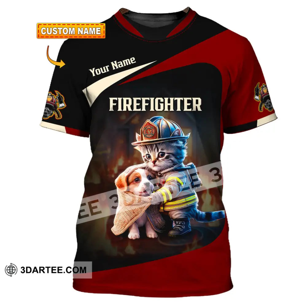 Unisex Shirt - Custom Text Shirt Fire Fighter Shirt T-shirt