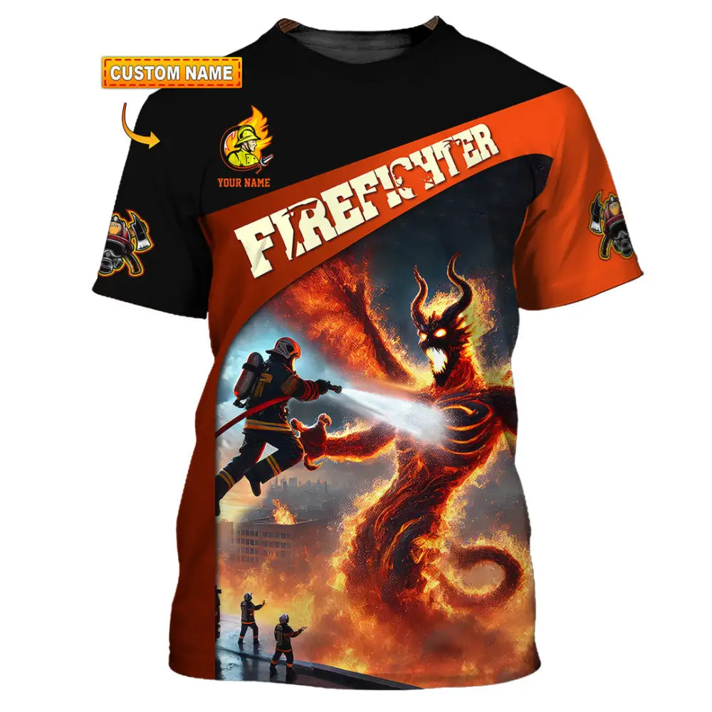 Unisex Shirt - Custom Text Shirt Fire Fighter Shirt T-shirt