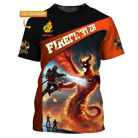 Unisex Shirt - Custom Text Shirt Fire Fighter Shirt T-shirt
