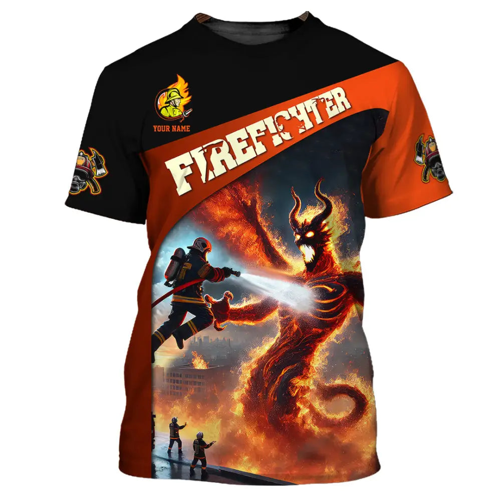Unisex Shirt - Custom Text Shirt Fire Fighter Shirt T-Shirt / S T-shirt