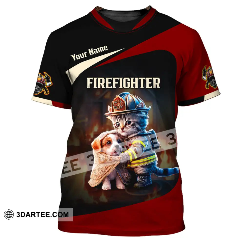 Unisex Shirt - Custom Text Shirt Fire Fighter Shirt T-Shirt / S T-shirt