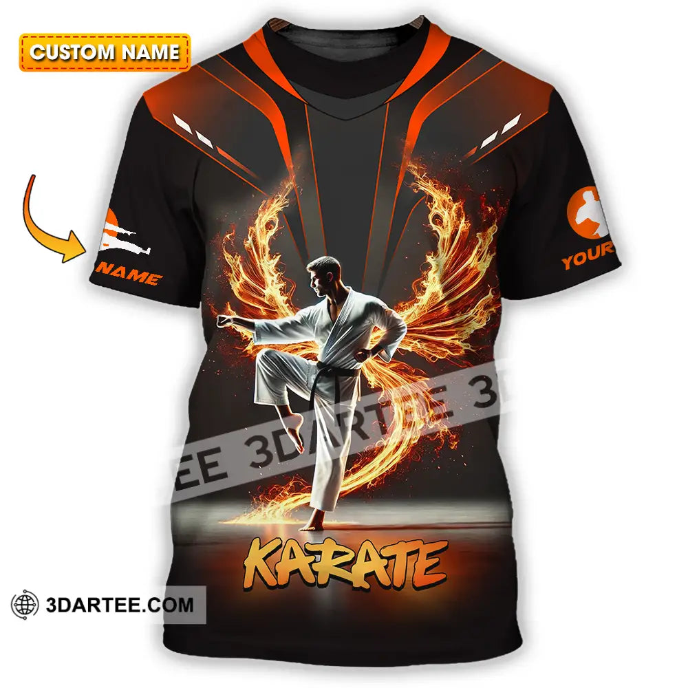 Unisex Shirt - Custom Text Fire Karate T-Shirt