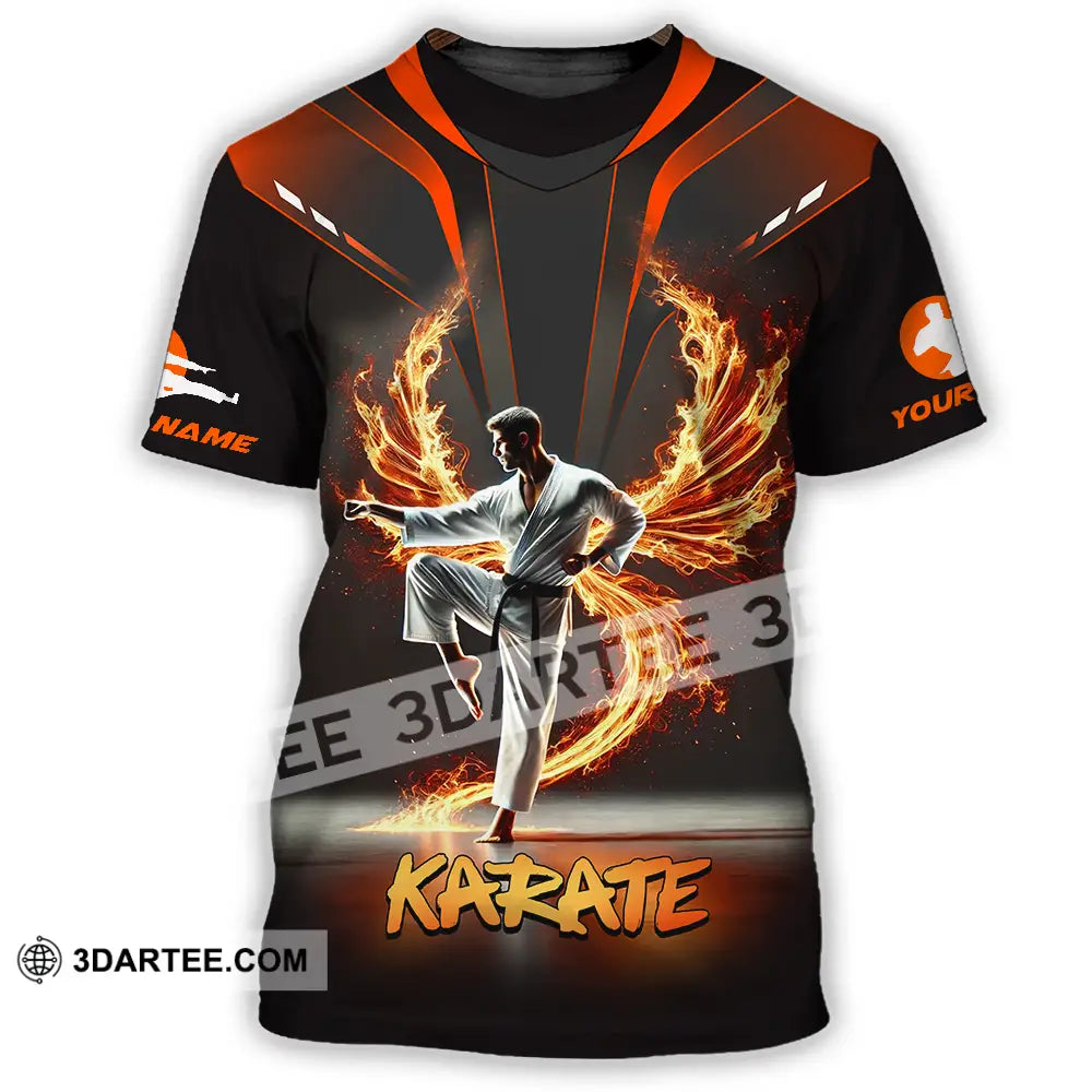 Unisex Shirt - Custom Text Fire Karate T-Shirt / S T-Shirt