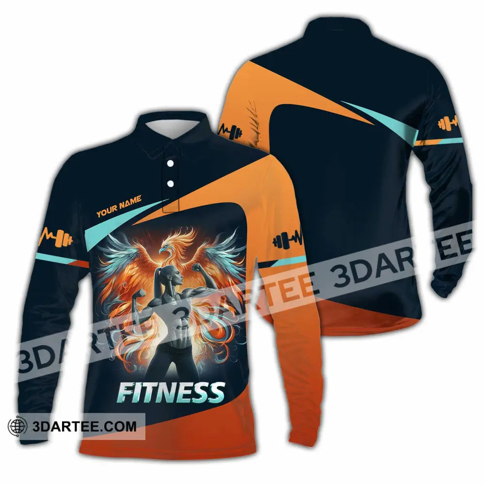 Unisex Shirt - Custom Text Shirt Fitness Shirt Long Sleeve Polo / S T-shirt