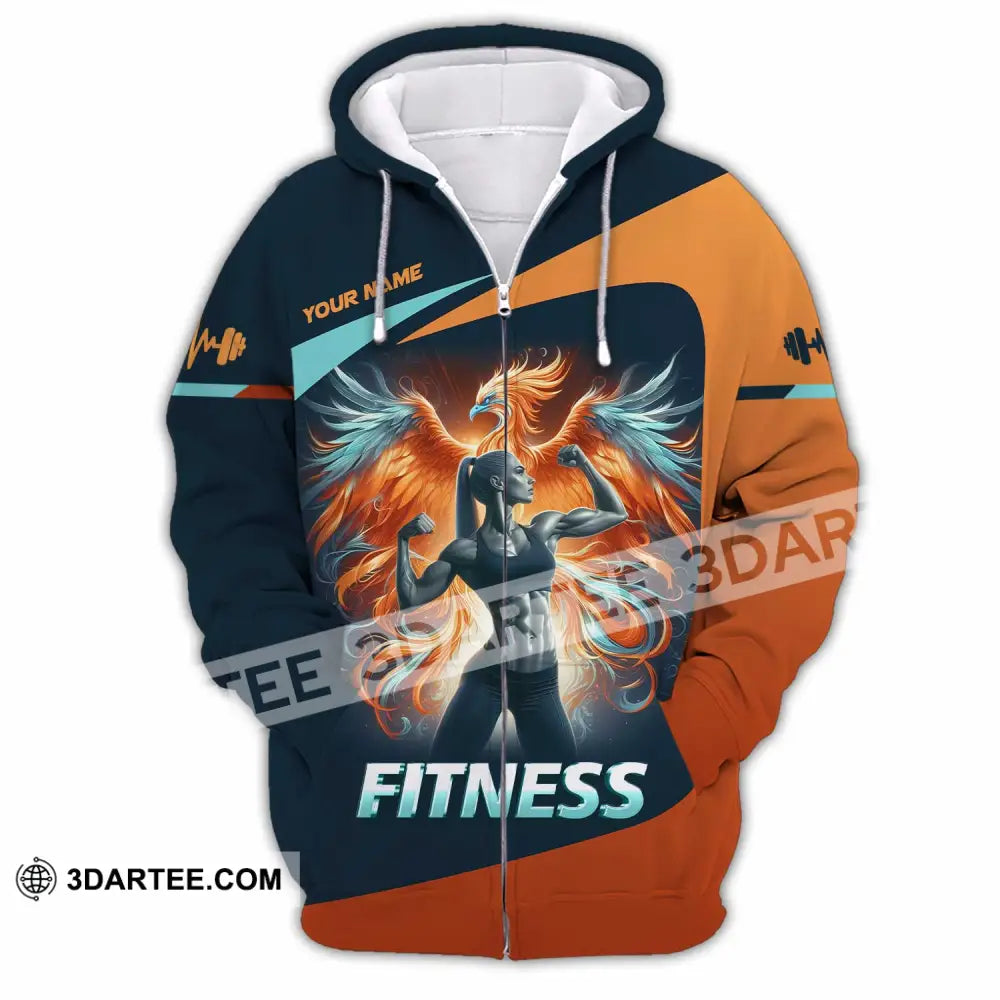 Unisex Shirt - Custom Text Shirt Fitness Shirt Zipper Hoodie / S T-shirt