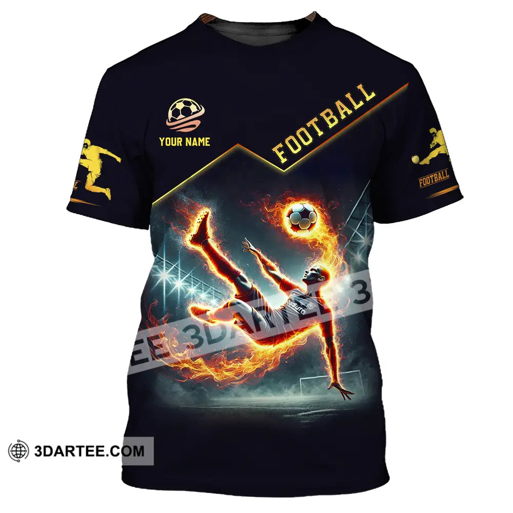 Unisex Shirt - Custom Text Football Fire Man T-Shirt / S T-Shirt