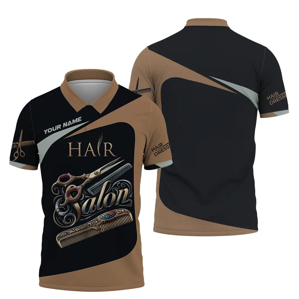 Unisex Shirt - Custom Text Shirt For Hair Salon Polo Shirt / S T-shirt