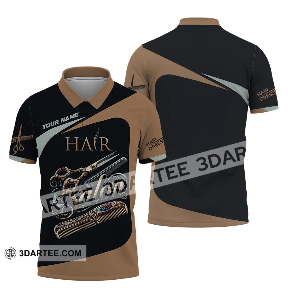 Unisex Shirt - Custom Text Shirt For Hair Salon Polo Shirt / S T-shirt