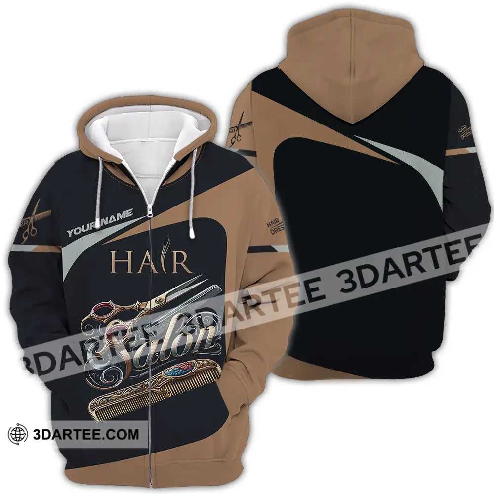 Unisex Shirt - Custom Text Shirt For Hair Salon Zipper Hoodie / S T-shirt