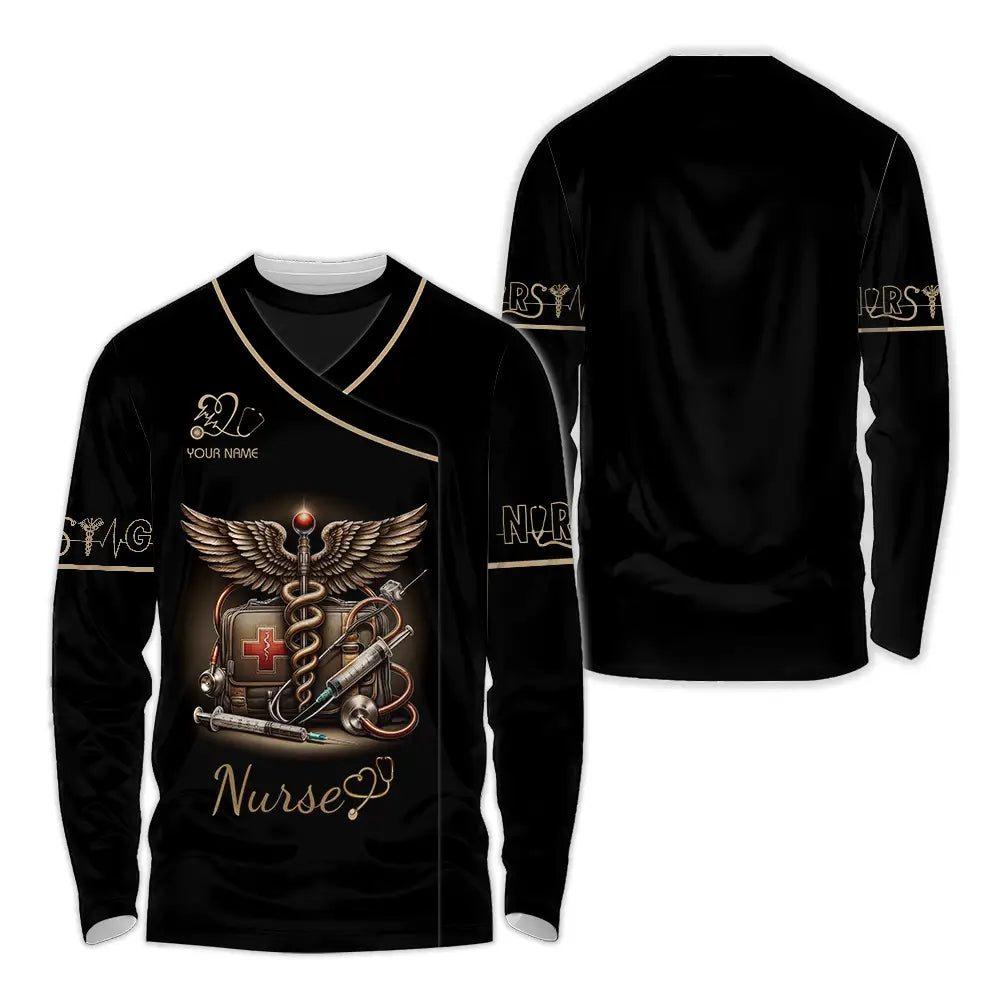 Unisex Shirt - Custom Text Shirt For Nurse Nurselife Nursing Long Sleeve Shirt / S T-shirt