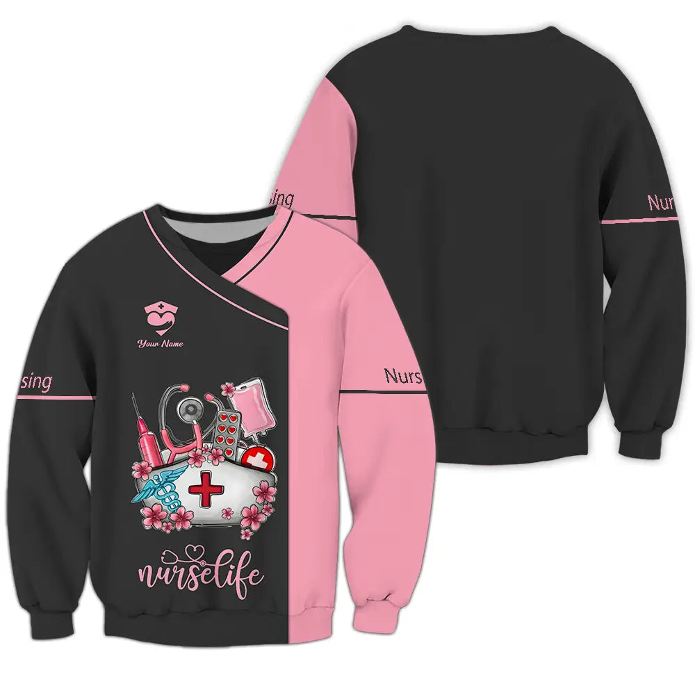 Unisex Shirt - Custom Text Shirt For Nurse Nurselife Nursing Long Sleeve / S T-shirt