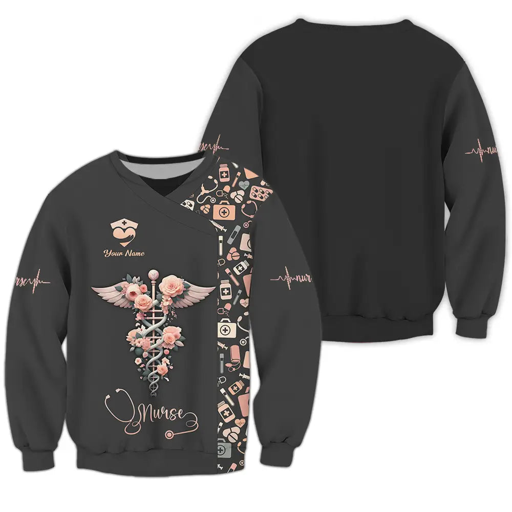 Unisex Shirt - Custom Text Shirt For Nurse Nurselife Nursing Long Sleeve / S T-shirt