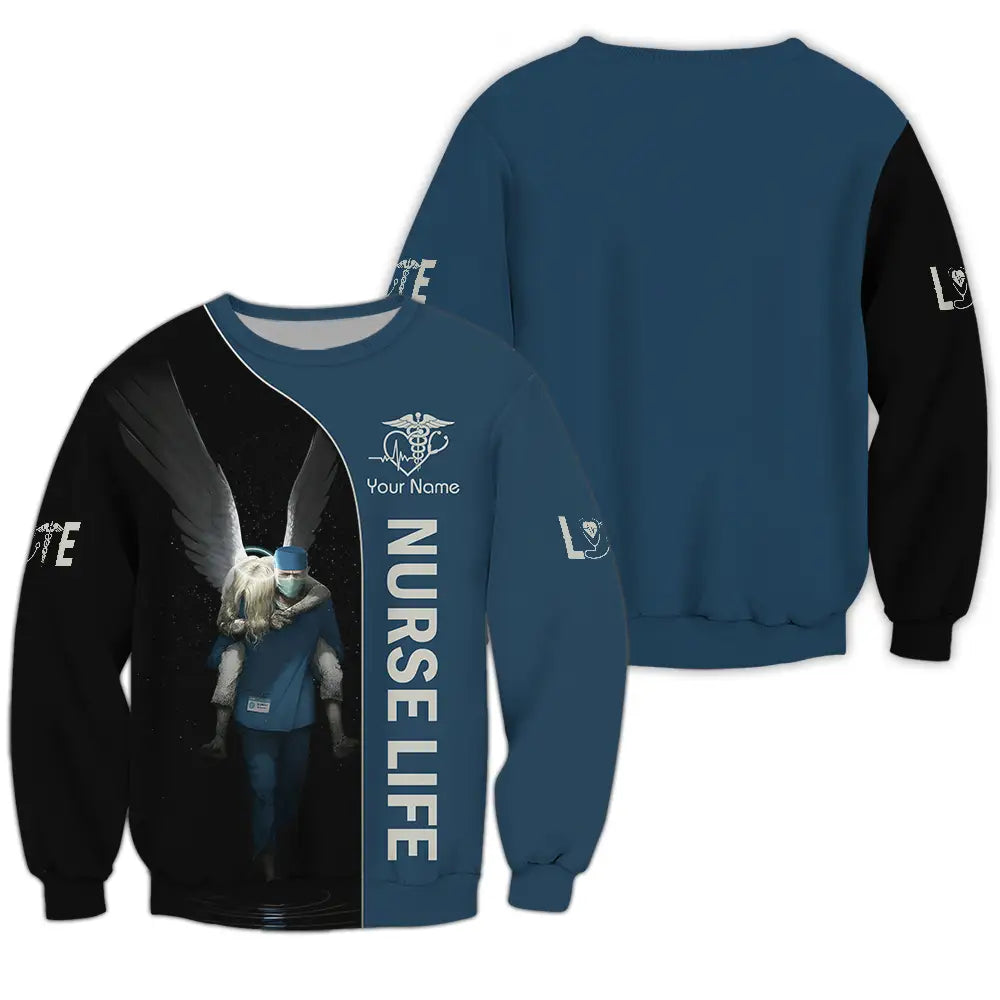 Unisex Shirt - Custom Text Shirt For Nurse Nurselife Nursing Long Sleeve / S T-shirt
