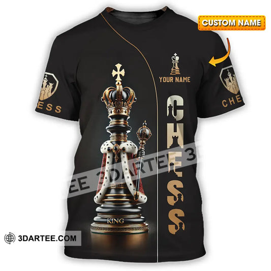 Unisex Shirt - Custom Text Golden Chess T-Shirt