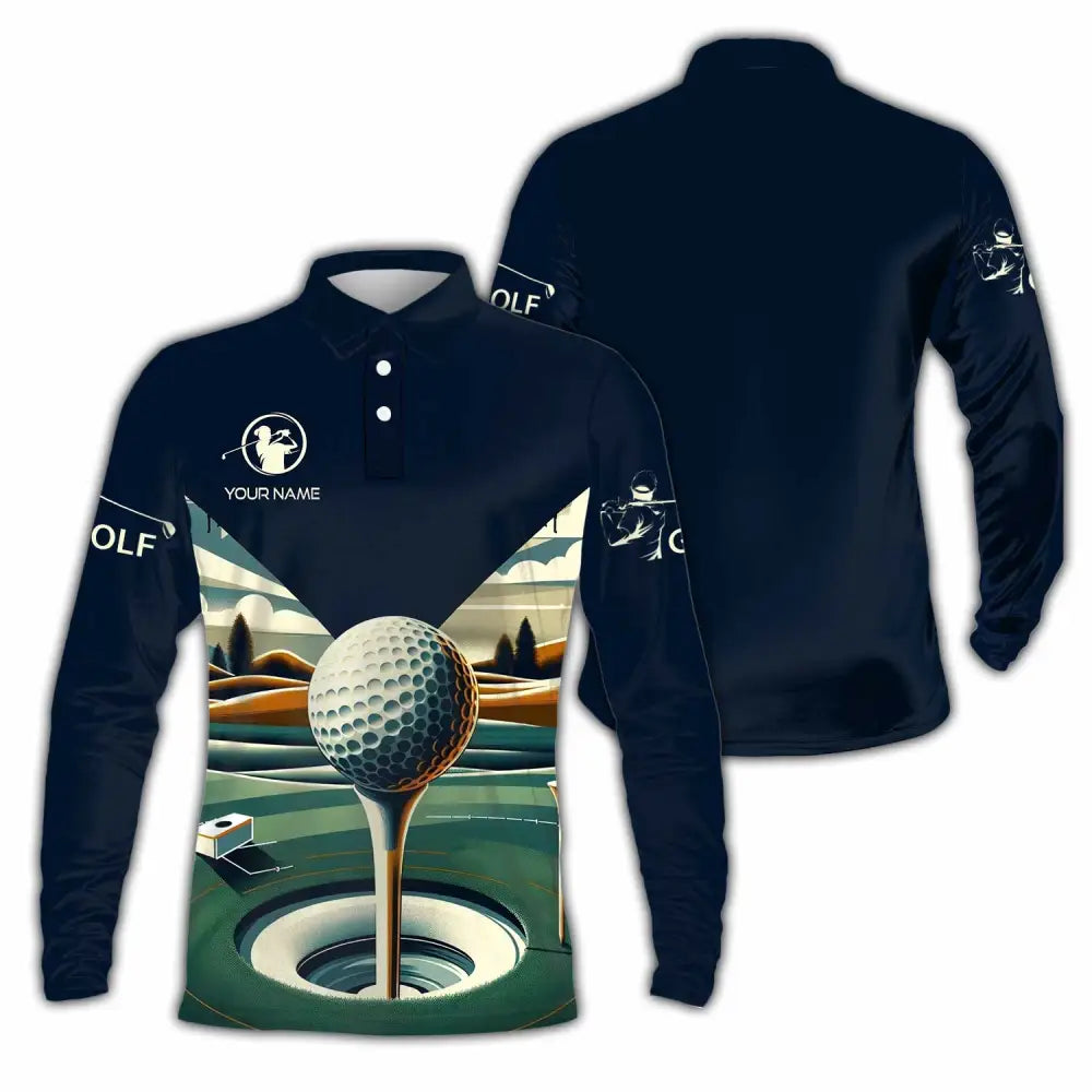 Unisex Shirt - Custom Text Shirt Golf Shirt Long Sleeve Polo / S T-shirt