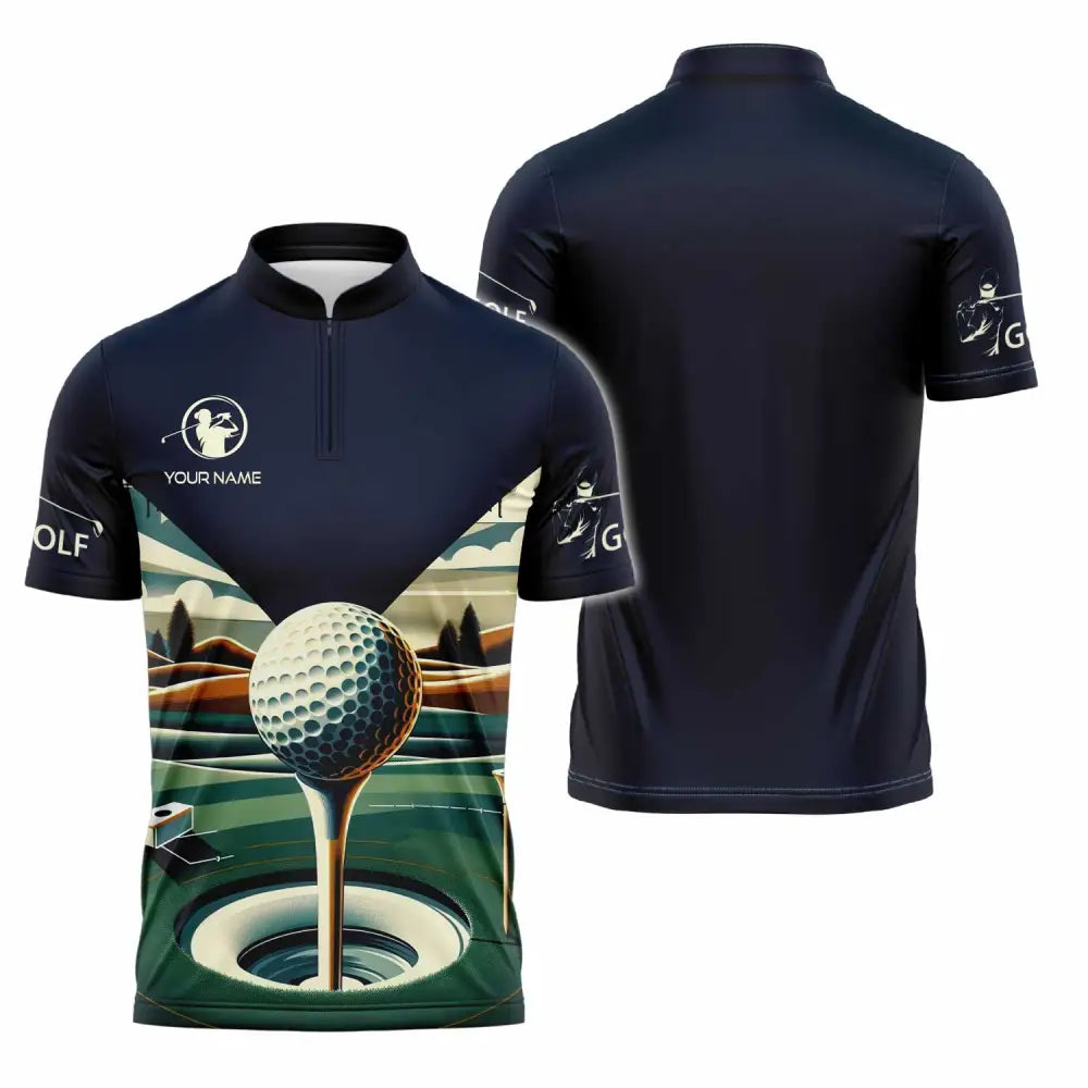 Unisex Shirt - Custom Text Shirt Golf Shirt Zipper Polo Shirt / S T-shirt