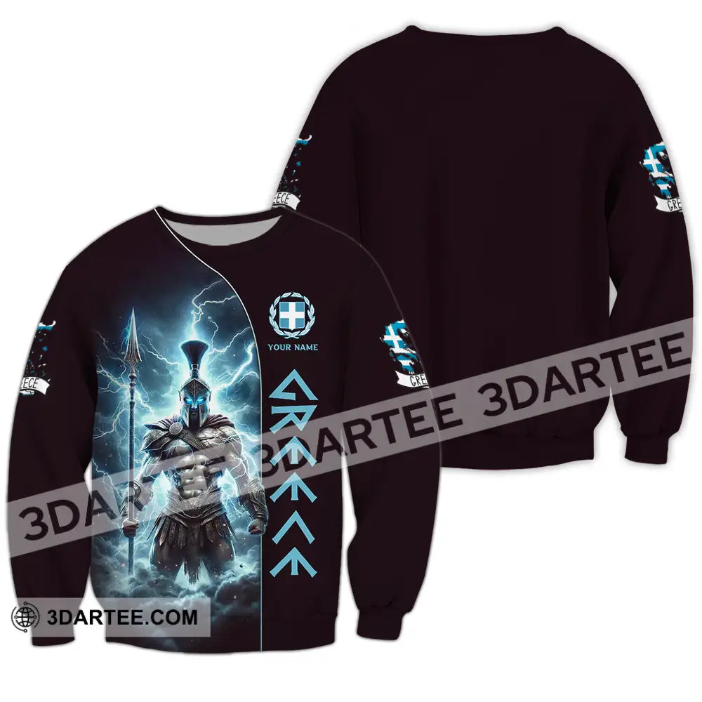 Unisex Shirt - Custom Text Greece Long Sleeve / S T-Shirt