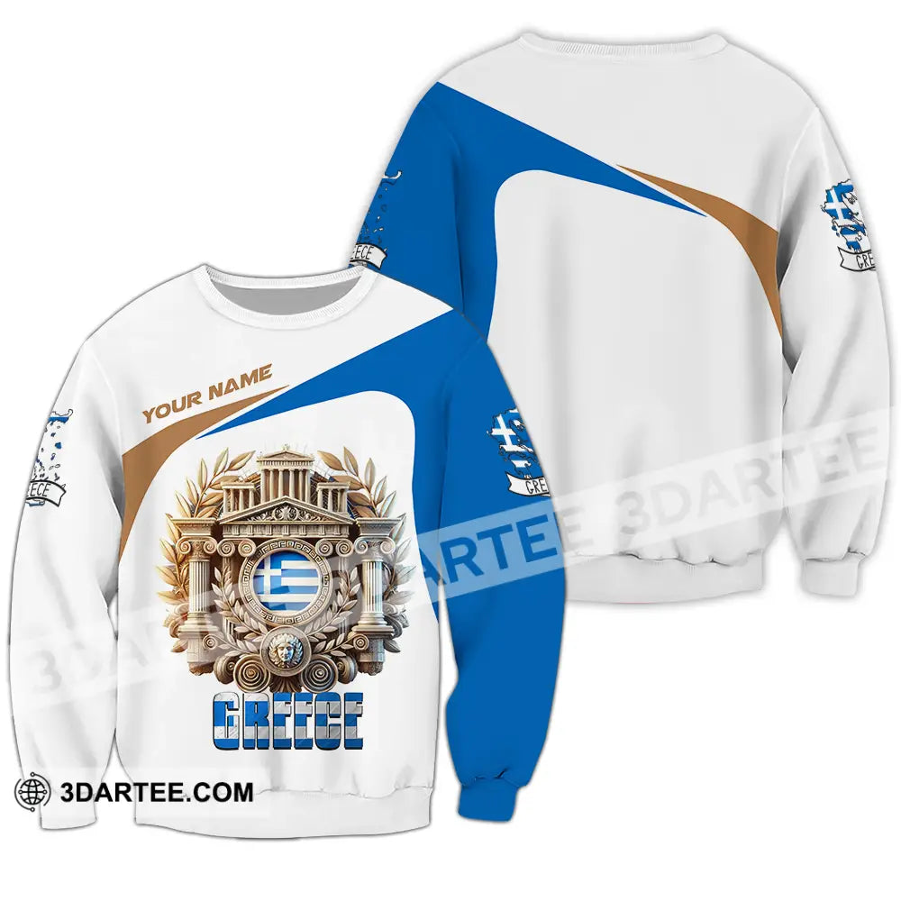 Unisex Shirt - Custom Text Greece Long Sleeve / S T-Shirt