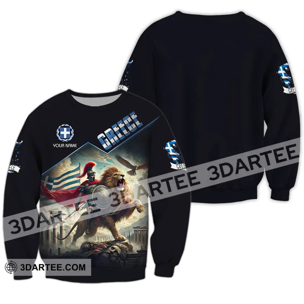 Unisex Shirt - Custom Text Greece Long Sleeve / S T-Shirt