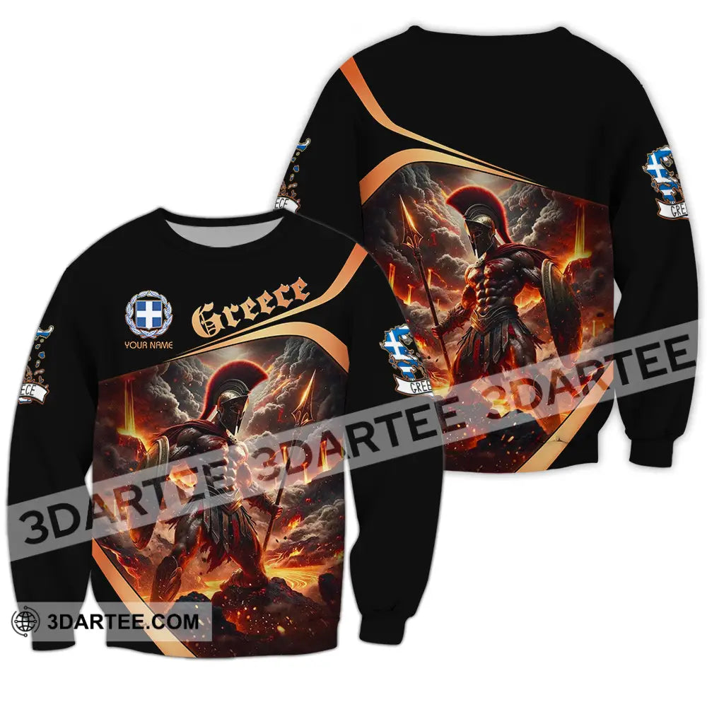 Unisex Shirt - Custom Text Greece Long Sleeve / S T-Shirt