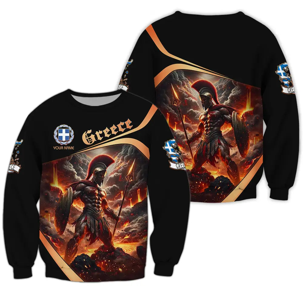Unisex Shirt - Custom Text Greece Long Sleeve / S T-Shirt