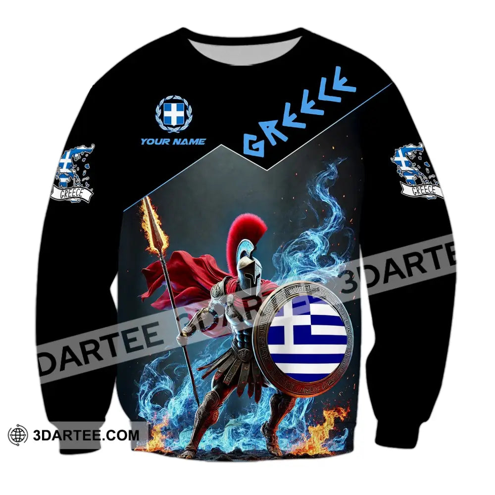 Unisex Shirt - Custom Text Greece Long Sleeve / S T-Shirt