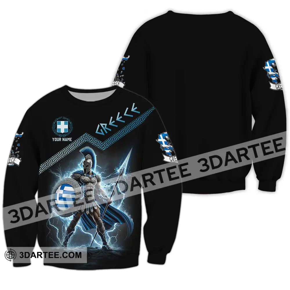 Unisex Shirt - Custom Text Greece Long Sleeve / S T-Shirt