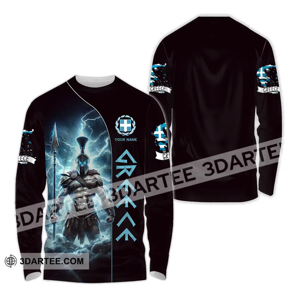 Unisex Shirt - Custom Text Greece Long Sleeve / S T-Shirt