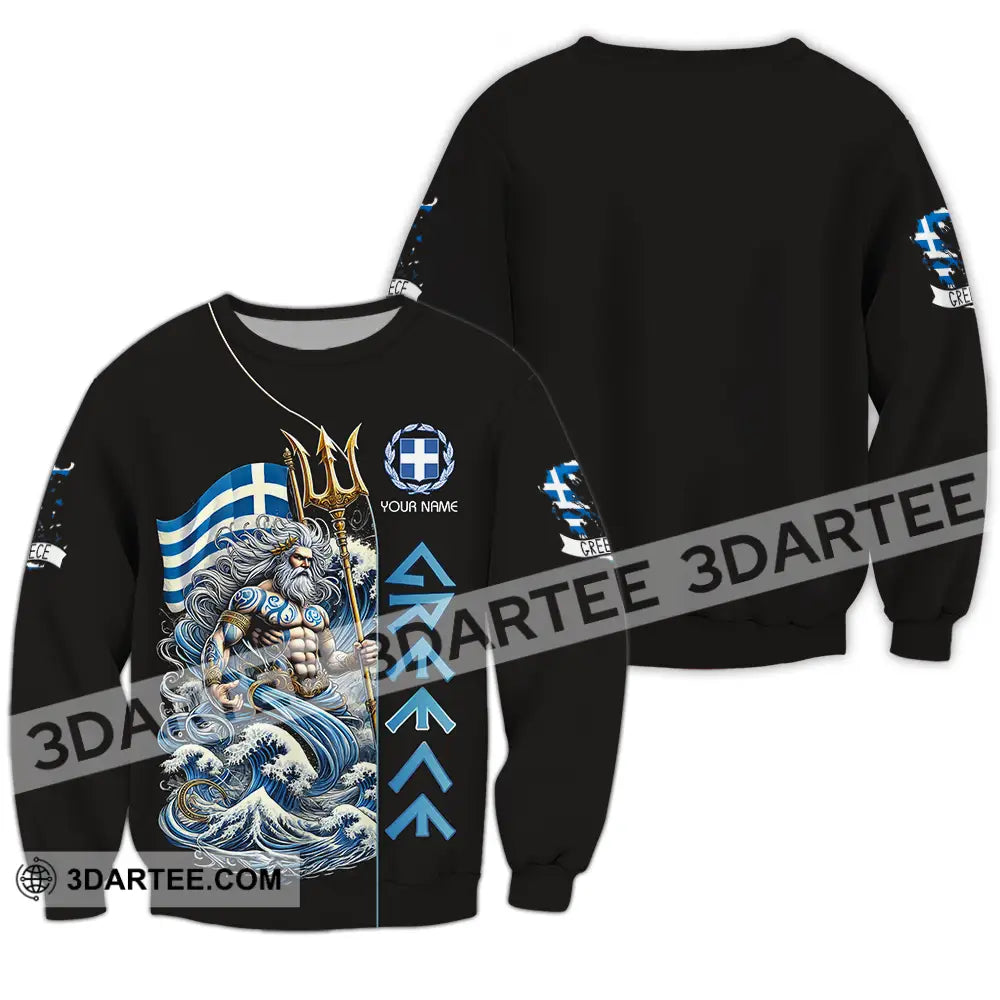 Unisex Shirt - Custom Text Greece Long Sleeve / S T-Shirt